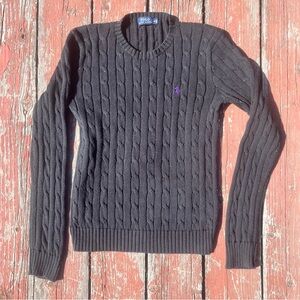 Polo by Ralph Lauren Black Cable Knit Sweater